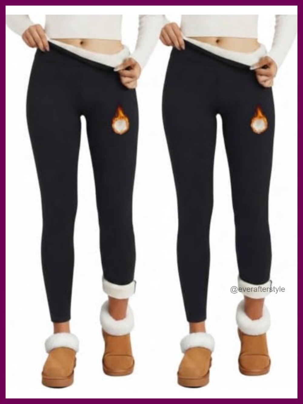 Fleece Lined High Waisted Thermal Leggings for Women Winter Workout Yoga Pants